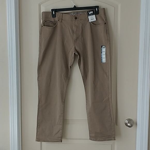 NWT Lee Men's 38 x 29 Pants Straight Taper Khaki - Picture 1 of 5